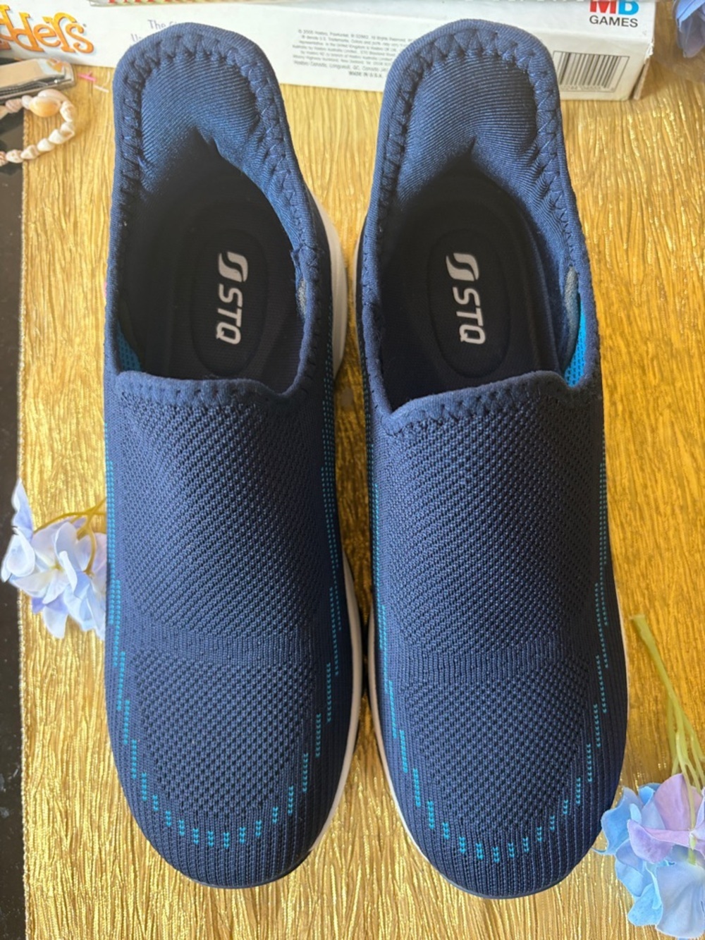 STQ Women’s Blue Slip On Breathe Mesh Walking Shoes Fashion Sneakers Sz 8 New